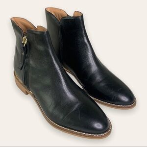CREVO Ankle Boots Eileen Black Leather Classic Fall Staple, Size 6.5